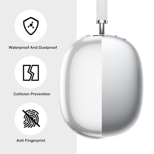 MOLOPPO Case Cover for AirPods Max Headphones, Clear Purple Soft TPU Skin Anti-Scratch, Transparent Accessories Ultra Protective Cover for Apple for AirPods (2024/2020),Clear 2 Set - Image 2