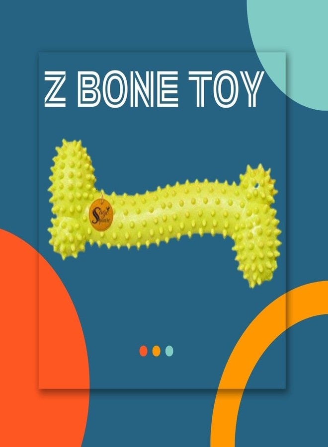 سايج سكوير لعبة مضغ على شكل عظمة من المطاط الطبيعي من سيج سكوير - متينة وآمنة للكلاب والجراء والقطط والقطط الصغيرة - جودة ومتانة في كل قضمة، اللعبة المثالية للمضغ ووقت اللعب (أصفر) - Image 2