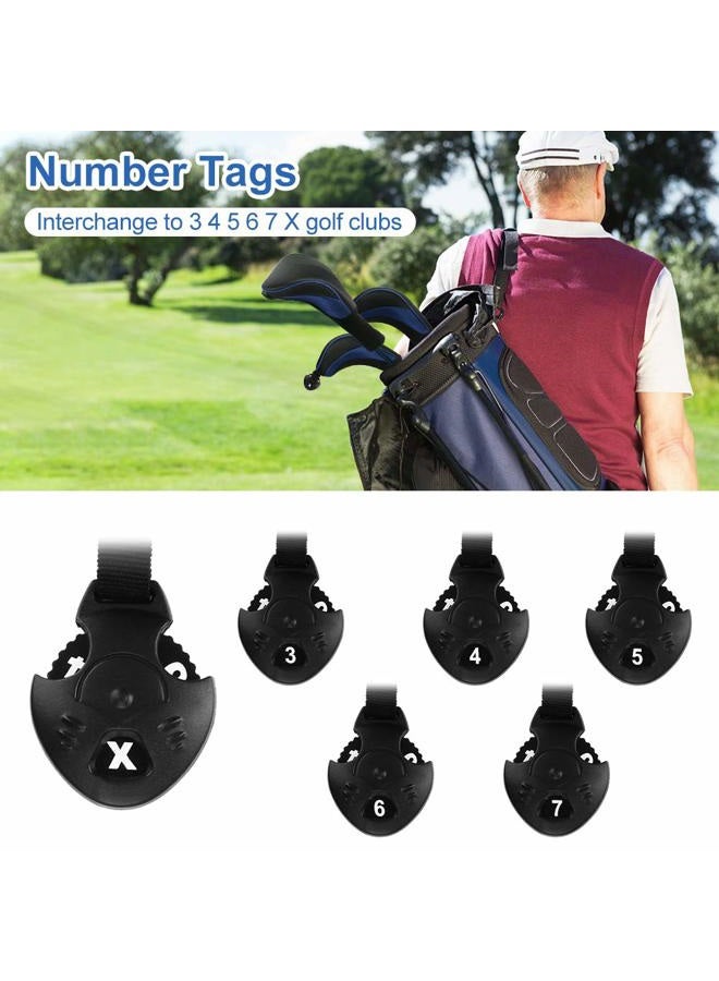 Number-One Golf Club Head Covers for Fairway Woods Driver Hybrids, 3Pcs Long Neck Mesh Golf Club Headcovers Set with Interchangeable No. Tags 3 4 5 6 7 X (Blue) - Image 4