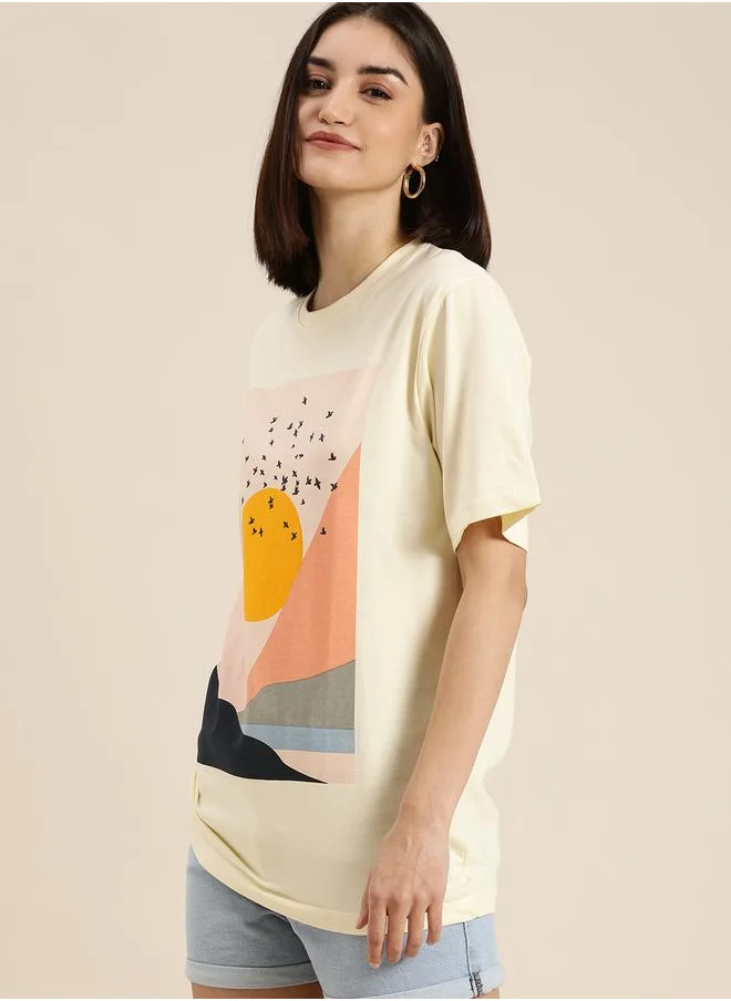 Dillinger Oversized Graphic Print T-Shirt with Short Sleeves by Styli