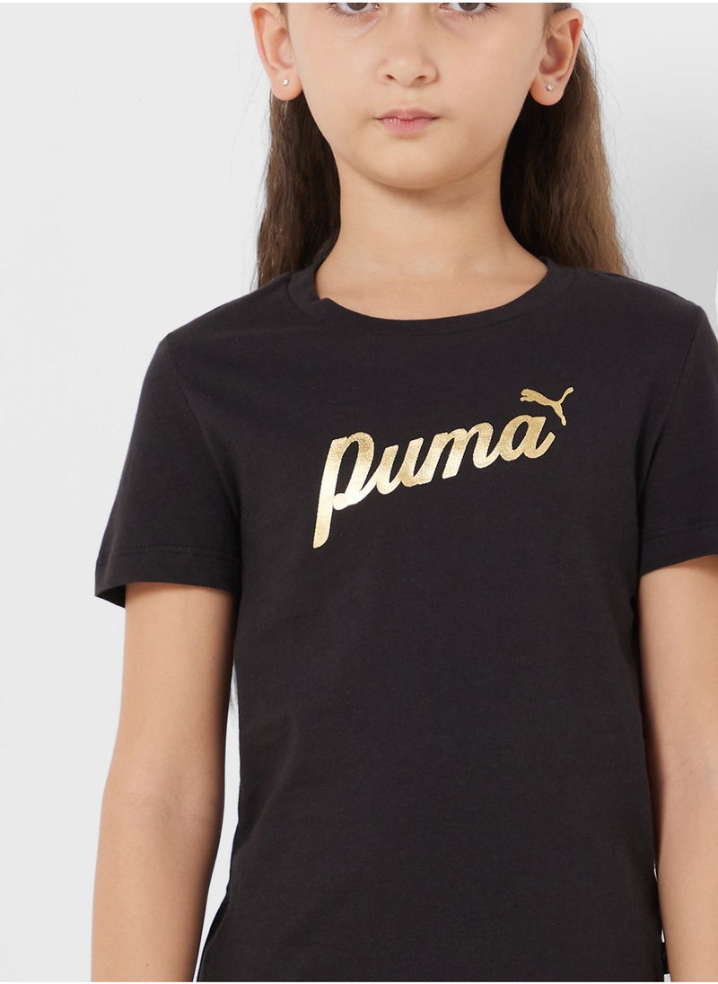 PUMA - Youth Essential Script T-Shirt - Image 1