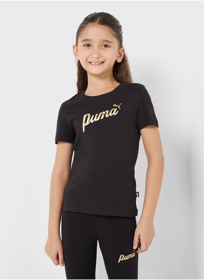 PUMA - Youth Essential Script T-Shirt - Image 1