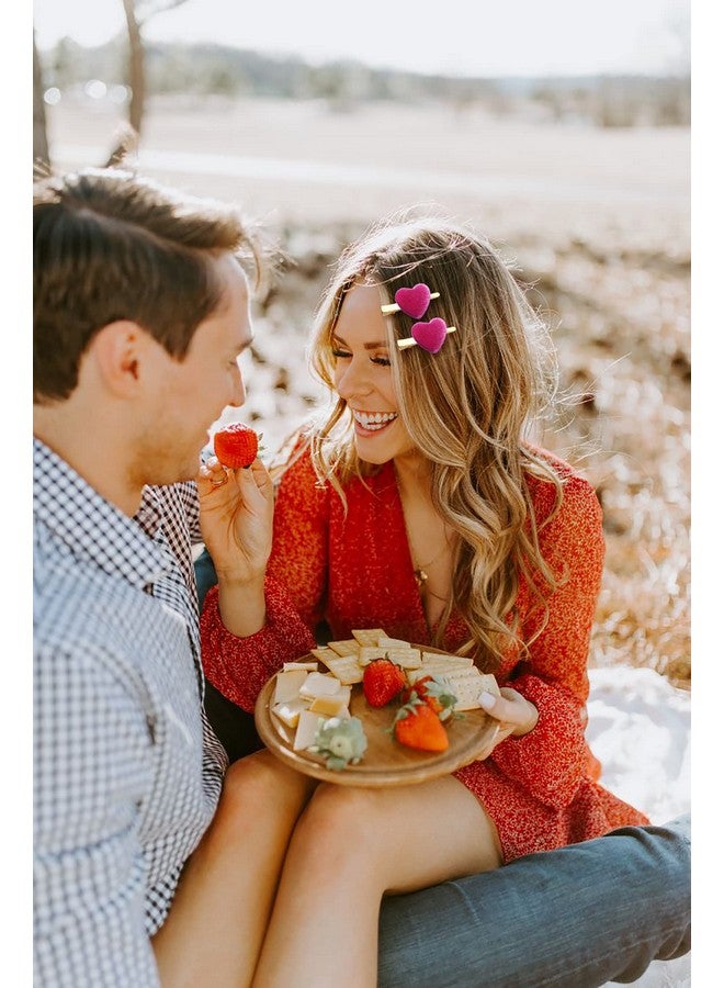 CEALXHENY 8Pcs Heart Hair Clips For Women Girls Valentine'S Red Heart Hairpins Gifts (8Pcs Velvet Clip) - Image 2