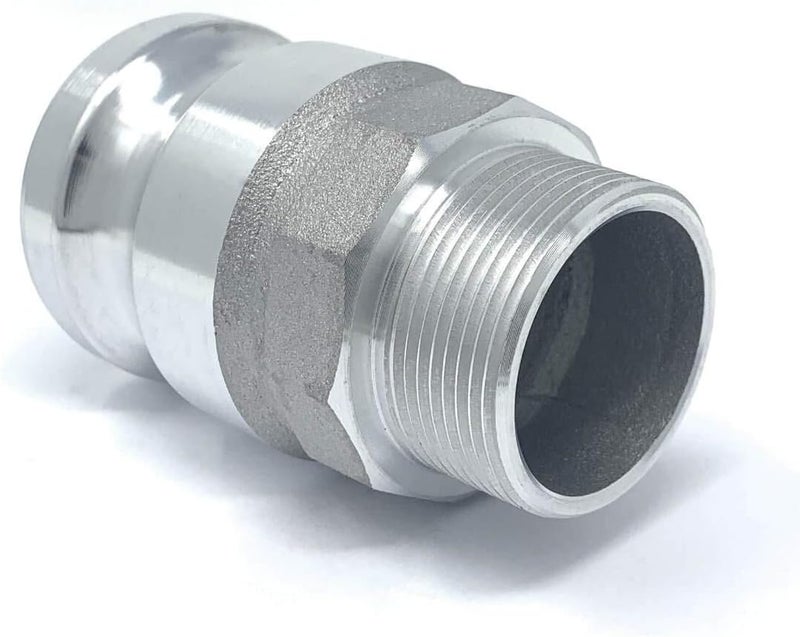 Gloxco Aluminum Type F Cam and Groove Reducer, 2" Male Camlock Adapter x 1-1/2" Male NPT (CAM-2015-FR-AL) - Image 3