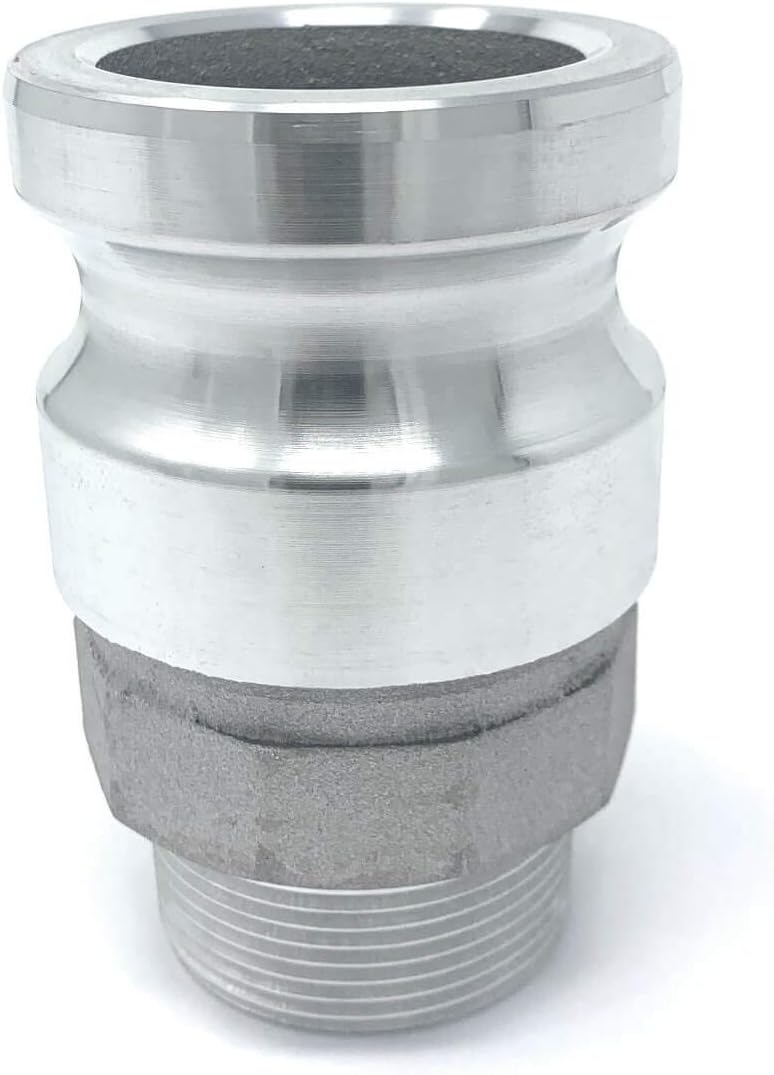 Gloxco Aluminum Type F Cam and Groove Reducer, 2" Male Camlock Adapter x 1-1/2" Male NPT (CAM-2015-FR-AL) - Image 1