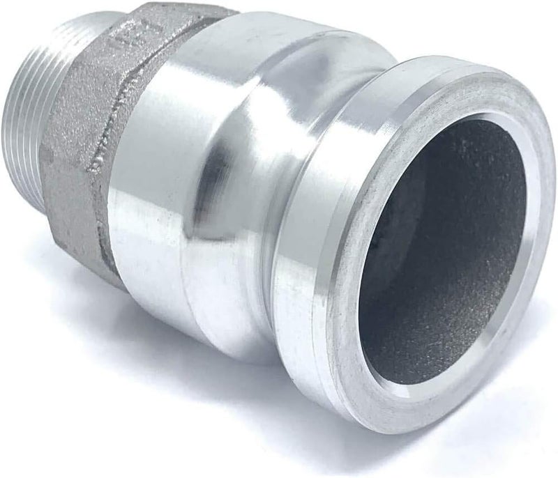 Gloxco Aluminum Type F Cam and Groove Reducer, 2" Male Camlock Adapter x 1-1/2" Male NPT (CAM-2015-FR-AL) - Image 2