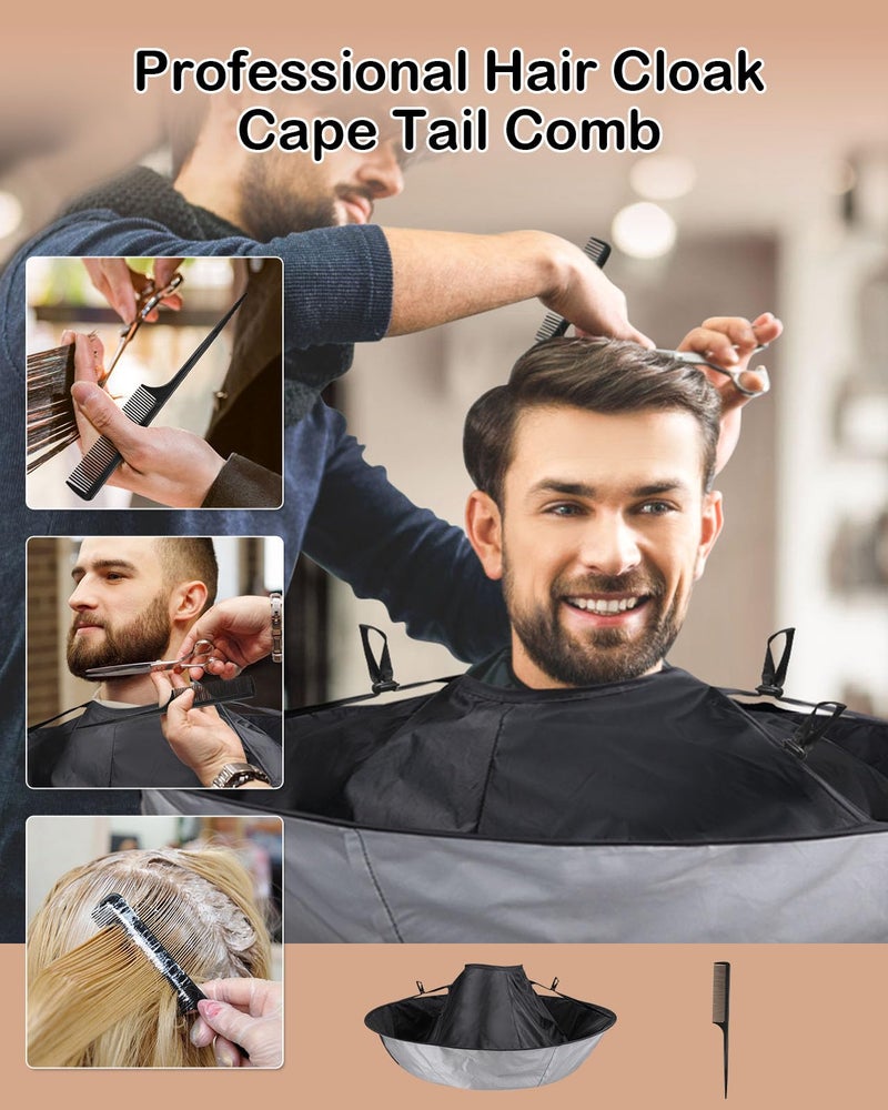 Lictin Hair Cloak - Black Waterproof Foldable Barber Cape Apron, Professional Haircut Cape with 1PCS Comb - Image 5