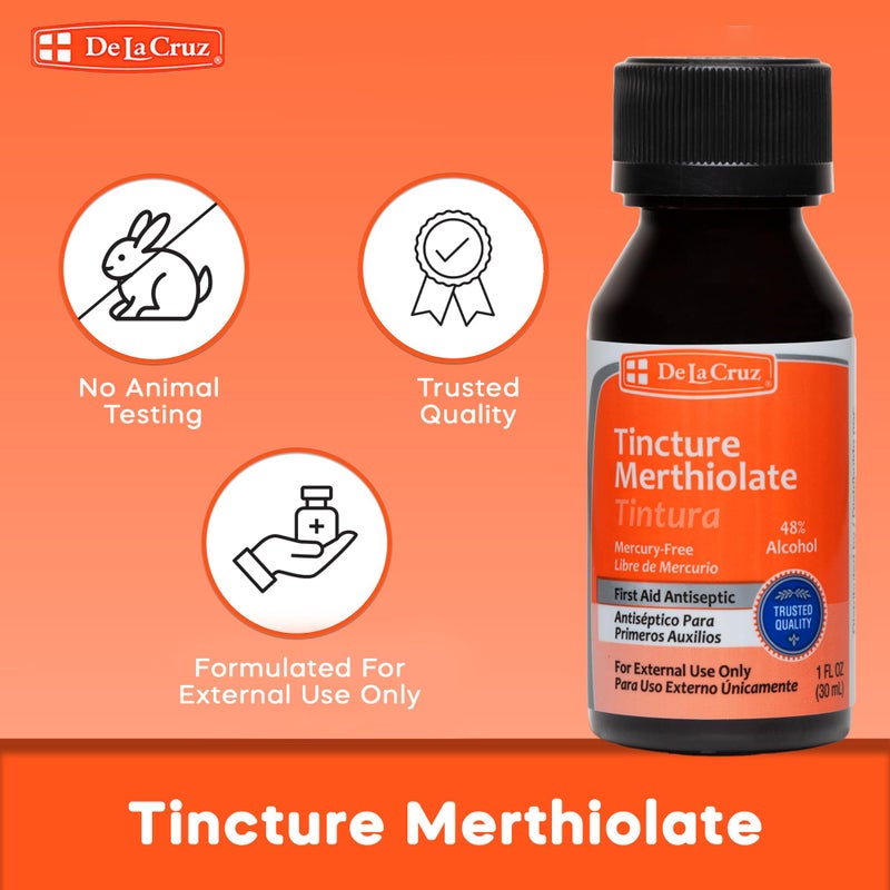 De La Cruz Merthiolate Tincture Antiseptic - First Aid for Minor Cuts, Scrapes and Burns - Mercury-Free Formula Safe for The Entire Family (3 Bottles) - Image 5