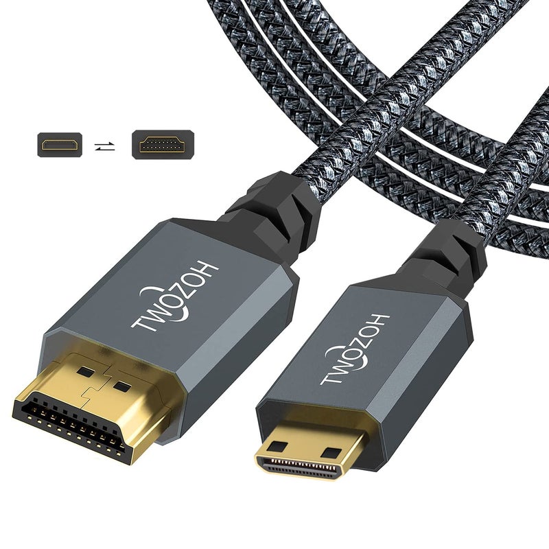 Twozoh كابل HDMI مصغر طويل من توزوه بطول 25 قدم، كابل HDMI عالي السرعة إلى HDMI مصغر مع دعم 3D 4K/60Hz 1080p 720p - Image 1