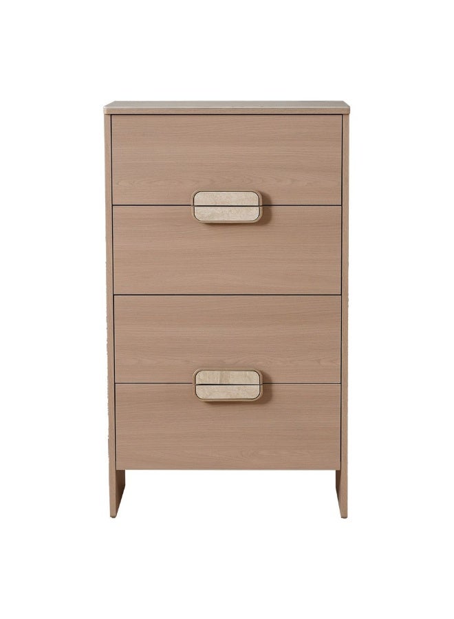 DANUBE HOME Danube Home Travvy Chest Of 4 Drawer With Travertine Stone Top Multifunctional Storage Organiser|Space Saving Drawer Chest Modern Design Furniture For Bedroom Living Room L70Xw40Xh120Cm-Dark Beige  - Image 3