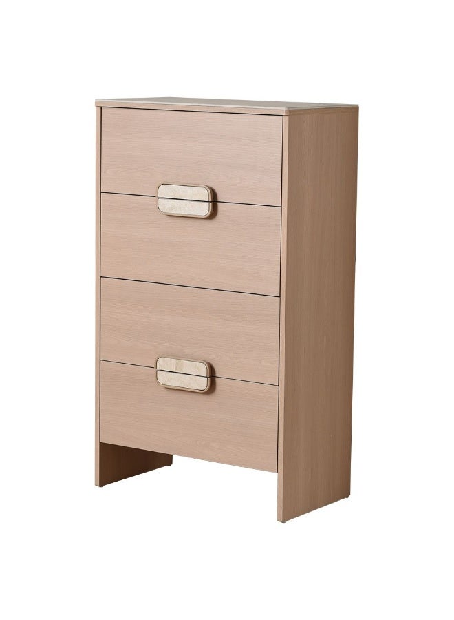DANUBE HOME Danube Home Travvy Chest Of 4 Drawer With Travertine Stone Top Multifunctional Storage Organiser|Space Saving Drawer Chest Modern Design Furniture For Bedroom Living Room L70Xw40Xh120Cm-Dark Beige  - Image 4