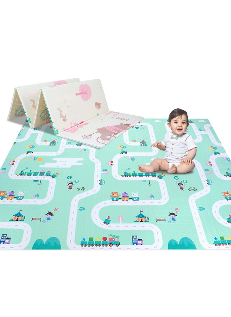 Generic - Baby Play Mat, 200*180 Double-Sided Reversible And Foldable Play Mat, Extra Large Waterproof And Non-Slip Foam Crawling Mat, Portable Baby Floor Mat, Camping Mat - Image 1