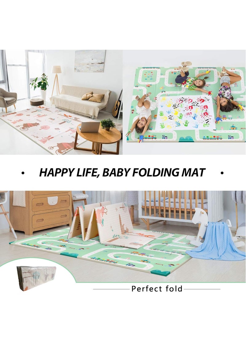 Generic - Baby Play Mat, 200*180 Double-Sided Reversible And Foldable Play Mat, Extra Large Waterproof And Non-Slip Foam Crawling Mat, Portable Baby Floor Mat, Camping Mat - Image 1
