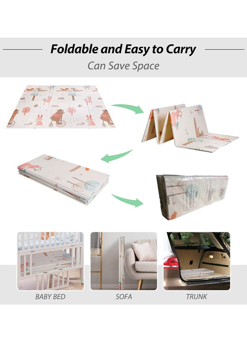 Generic - Baby Play Mat, 200*180 Double-Sided Reversible And Foldable Play Mat, Extra Large Waterproof And Non-Slip Foam Crawling Mat, Portable Baby Floor Mat, Camping Mat - Image 1