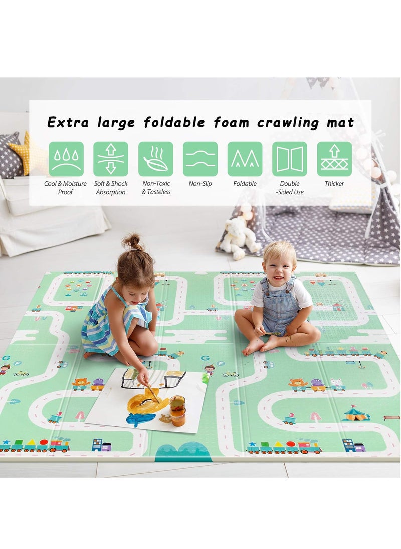 Generic - Baby Play Mat, 200*180 Double-Sided Reversible And Foldable Play Mat, Extra Large Waterproof And Non-Slip Foam Crawling Mat, Portable Baby Floor Mat, Camping Mat - Image 1