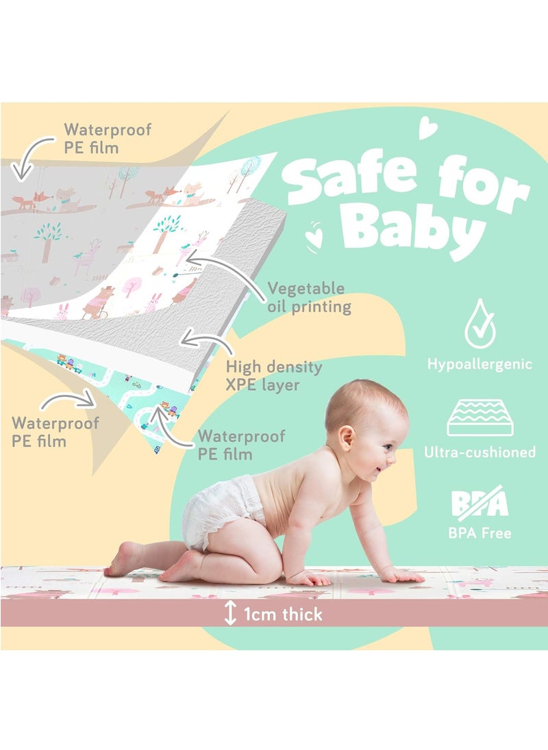 Generic - Baby Play Mat, 200*180 Double-Sided Reversible And Foldable Play Mat, Extra Large Waterproof And Non-Slip Foam Crawling Mat, Portable Baby Floor Mat, Camping Mat - Image 1