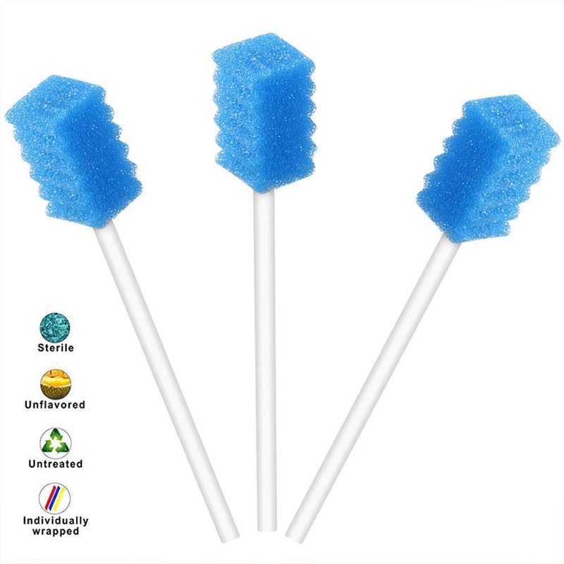 wellgler Disposable Oral Care Swabs Tooth Cleaning Mouth Swabs (50pcs blue) - Image 3