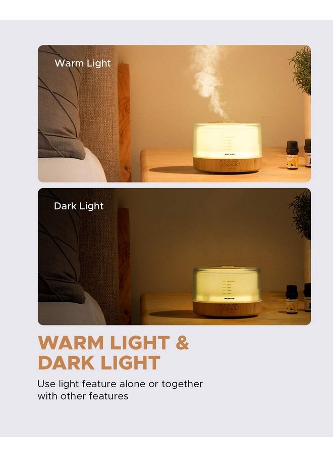 MUSON - Essential Oil Diffuser Sound Machine Combo Diffuser For Aromatherapy Fragrant Oil Cool Mist Humidifier With Natural Sound Music & Warm Night Light Auto Shutoff White - Image 1