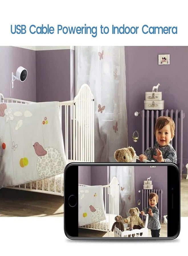 Smays 26 ft Micro-USB Extension Cable Replacement for Security Cameras (Kasa, Blink Mini, Wyze Cam, Yi, Zmodo) & Oculus Go - Extra Long Power Cord, White - Image 4