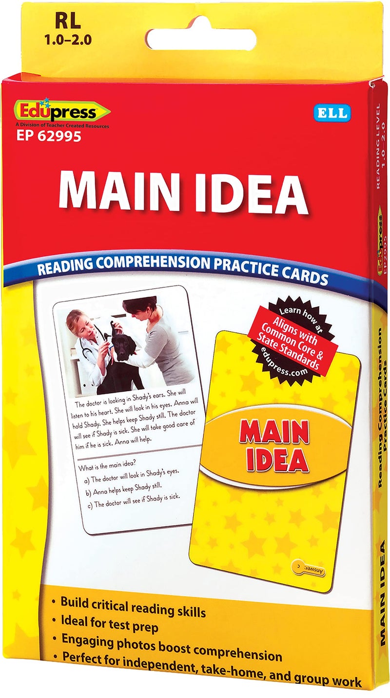 Edupress Reading Comprehension Practice Cards, Main Idea, Yellow Level (EP62995),Medium - Image 4