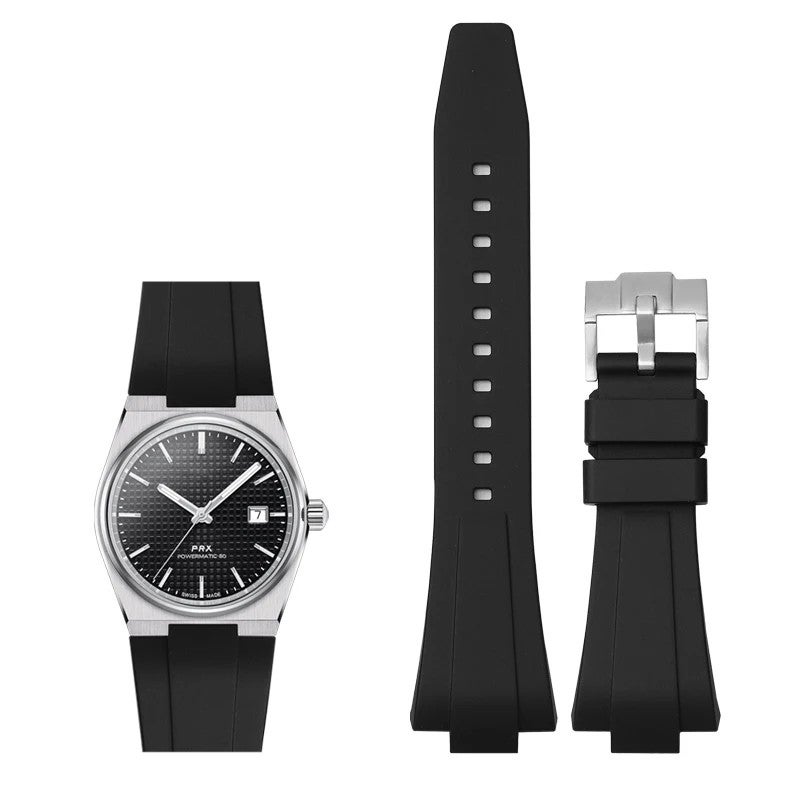 Bluejw 11mm 12mm Double Quick Release Liquid Silicone Watch Strap Replacement for Tissot PRX 35mm 40mm – Soft Comfortable Rubber Watchband - Image 1