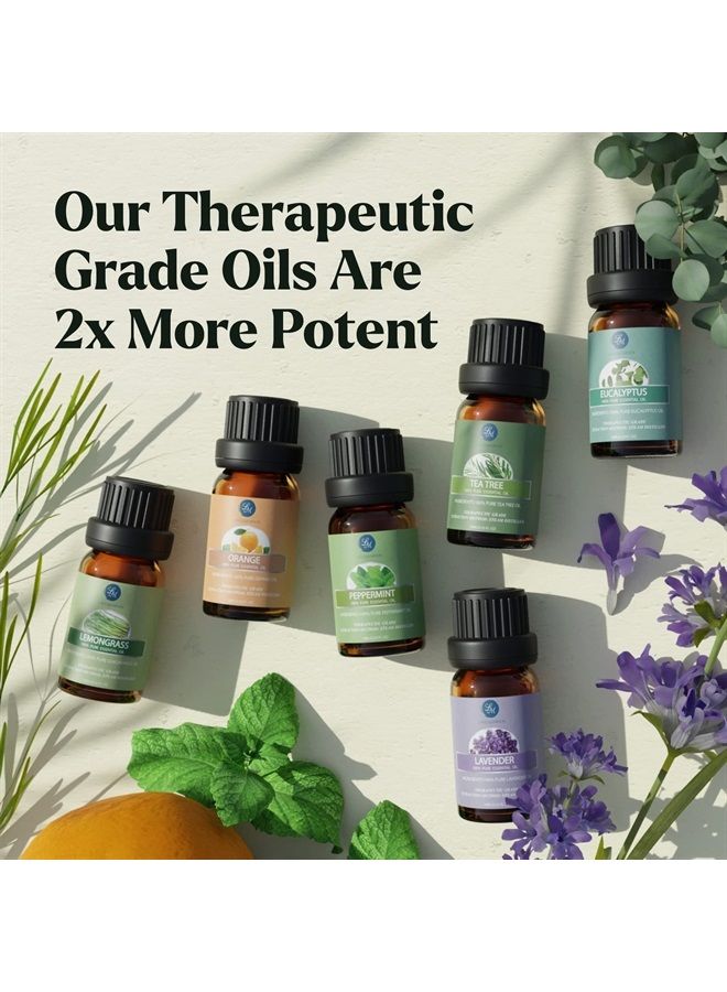 Lagunamoon Essential Oils Set - Top 6 Organic Blends for Diffusers, Home Care, Candle Making, Fragrance, Aromatherapy, Humidifiers, Gifts - Peppermint, Tea Tree, Lavender, Eucalyptus, Lemongrass, Orange (10mL) - Image 4