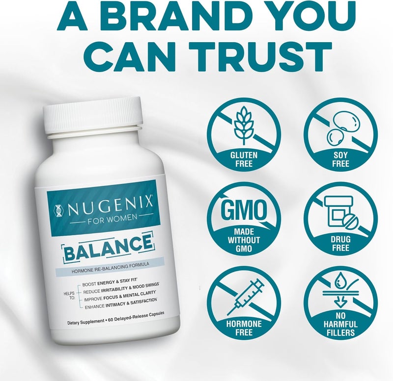 Nugenix for Women Balance  Hormone Balance for Women Boost Energy Improve Focus  Mental Clarity Restore Hormonal Balance Menopause Ashwagandha KSM66 Turmeric Vitamin D DIM 60 Count - Image 4