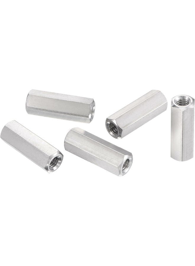 Royal Apex 5 Pcs Stainless Steel Threaded Rod Connector Long Nuts Hexagonal Sleeve Coupling Fasteners For Fitting Bolts Studs Screws Etc.  - Image 1