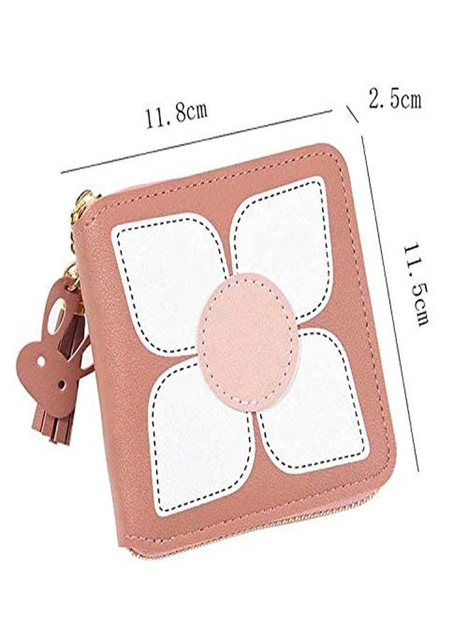 MOCA Womens Girls Ladies Female Short Mini Small Clutch Wallet Coin Purse Debit Credit Card Cash Holder Wallets for Womens Women's Ladies Girls (Pink) - Image 2