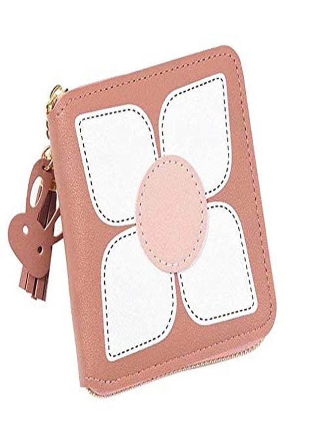 MOCA Womens Girls Ladies Female Short Mini Small Clutch Wallet Coin Purse Debit Credit Card Cash Holder Wallets for Womens Women's Ladies Girls (Pink) - Image 1