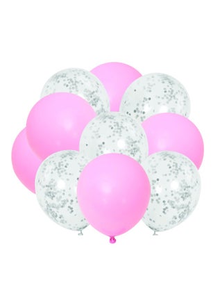 Standard Latex Balloons And Confetti Balloons Set 10 Pieces