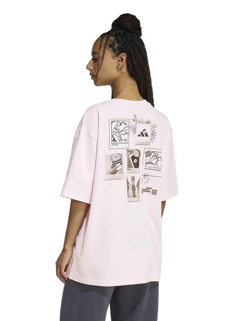 Adidas Mini Embroidery Oversized Graphic T-Shirt - Image 2