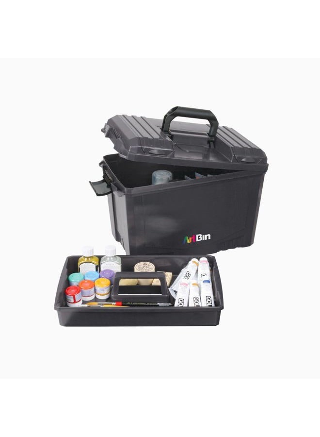 ArtBin 6917AB Sidekick XL Carrying Case, Portable Art & Craft Organizer with Handle, [1] Plastic Storage Case, Black - Image 1