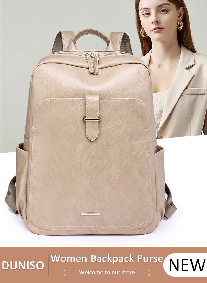 DUNISO Women Backpack Purse, Anti Theft Backpack for Woman, Fashion Waterproof PU Leather Travel Backpack for Ladies, Lightweight Daily Backpack Shoulder Bag Handbag Anti-theft Casual  Daypack - Image 1