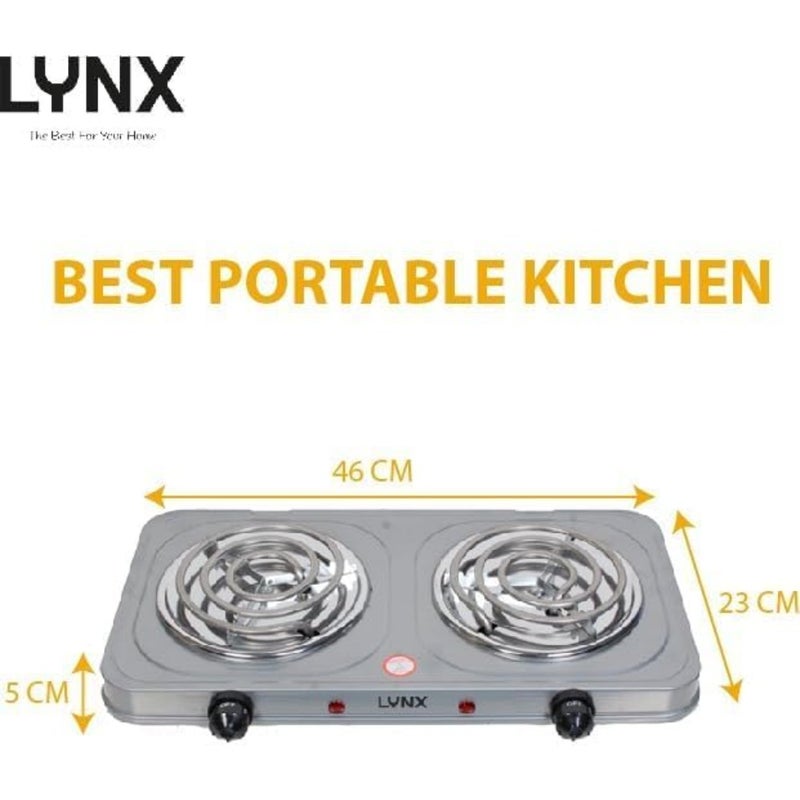 Portable buffet burner for kitchen use, stainless steel, black, 5-stage temperature control with overheat protection and power indicator lights - Image 4