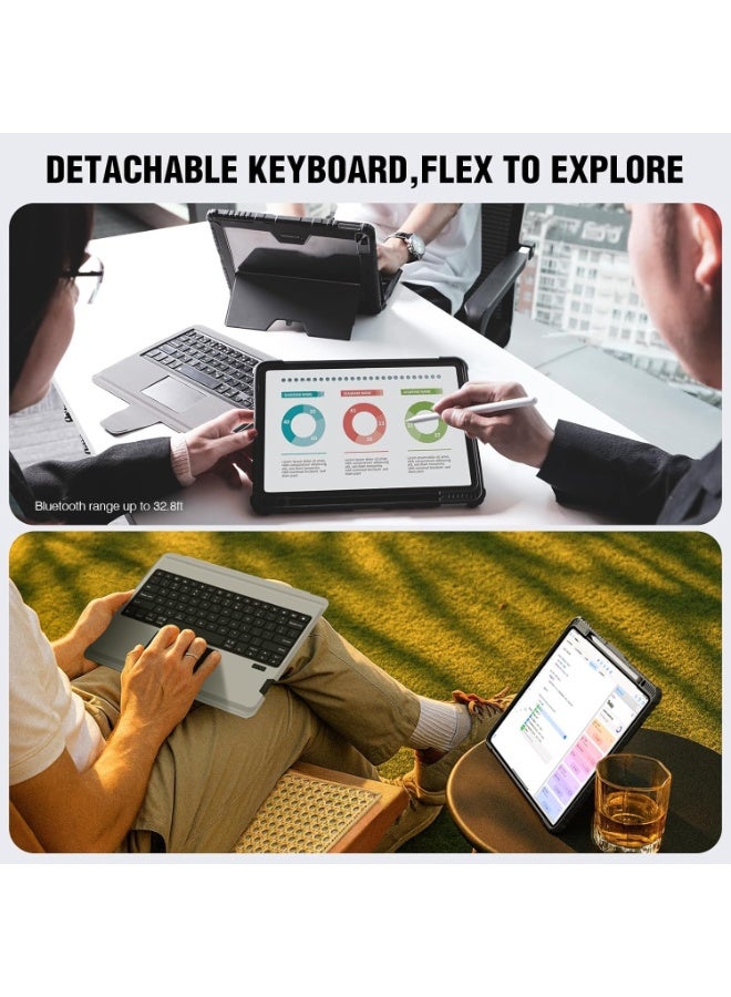 نيلكين جراب لوحة مفاتيح Nillkin iPad لجهاز iPad Air 13 M3 M2 2025 2024 و iPad Pro 12.9 لوحة مفاتيح قابلة للفصل بإضاءة خلفية ولوحة تتبع - Image 4