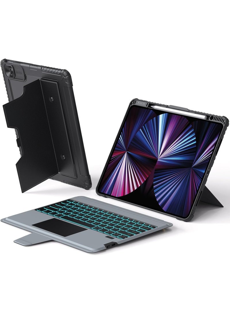 نيلكين جراب لوحة مفاتيح Nillkin iPad لجهاز iPad Air 13 M3 M2 2025 2024 و iPad Pro 12.9 لوحة مفاتيح قابلة للفصل بإضاءة خلفية ولوحة تتبع - Image 1