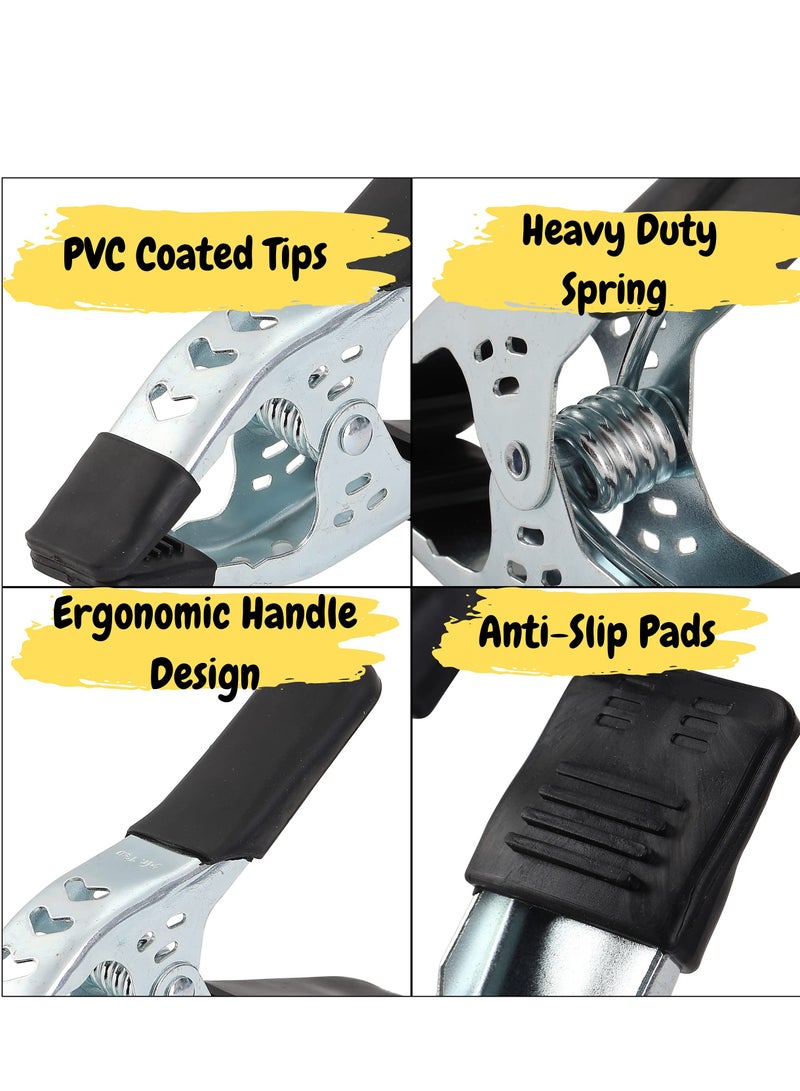 SOLARAE Spring Clamps, 6" inch Spring Clamp Large Super Heavy Duty Spring Metal, Heavy Duty Clamps, Heavy Duty Clasp, Spring Metal Clamps, Heavy Duty Clips Clamp, Hand Clamps-Black, 2 Pack - Image 4