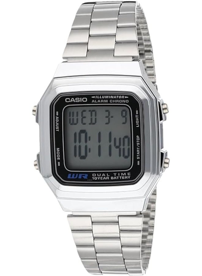 Casio Vintage Unisex Quartz Stainless Steel Digital Watch A178WA-1ADF - Image 2