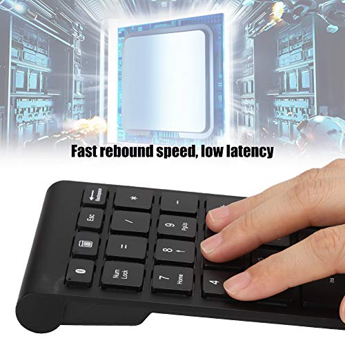 Sanpyl 22 Keys Numeric Keypad, Bluetooth Mini Keyboard, Portable Mini Financial Accounting Rechargeable Number Pad, for Laptop Desktop, PC(Black) - Image 2