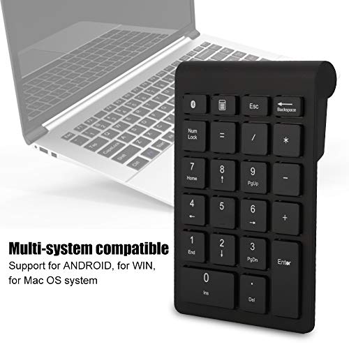 Sanpyl 22 Keys Numeric Keypad, Bluetooth Mini Keyboard, Portable Mini Financial Accounting Rechargeable Number Pad, for Laptop Desktop, PC(Black) - Image 4