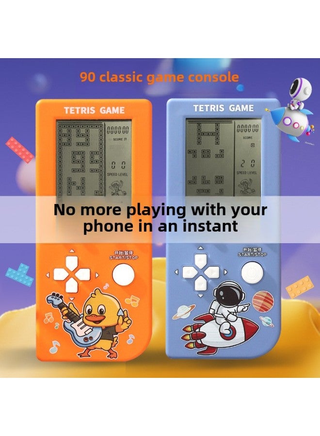 Large Screen Tetris Game Machine Retro Nostalgic Classic Children's Educational Handheld Game Machine Electronic Toys-Color:[rechargeable Model] Classic Large Screen Game Console [space Model] Color Box  - Image 3
