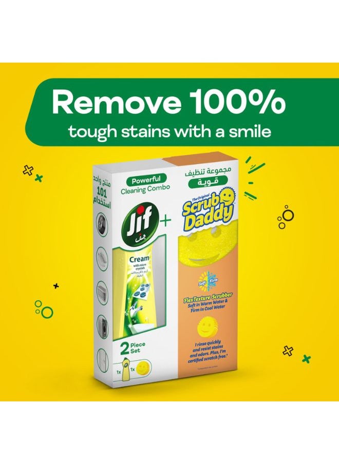 Jif Multipurpose Lemon Cream Cleaner With Free Scrub Daddy Scratch Scrubber 500ml  - Image 5