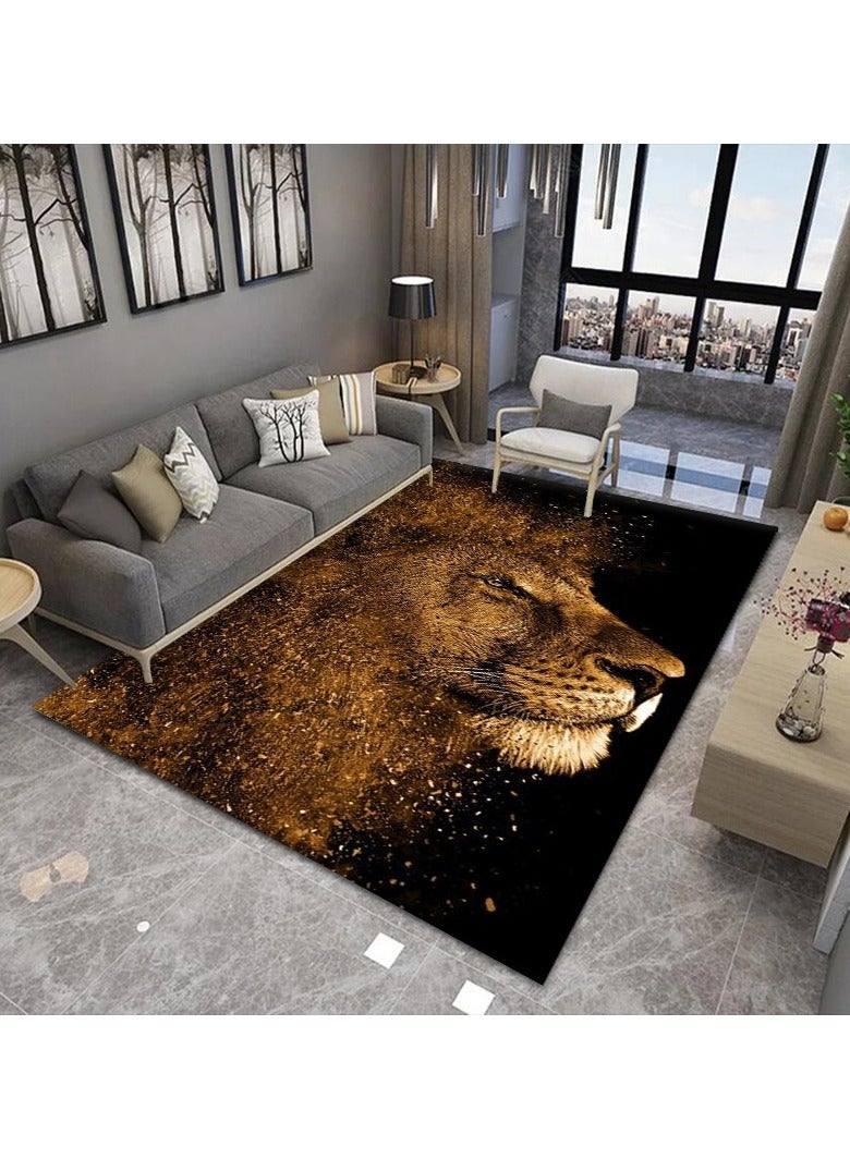 Loquat سجادة طاولة قهوة لغرفة المعيشة بتقنية 3D من ألياف البوليستر عالية الجودة