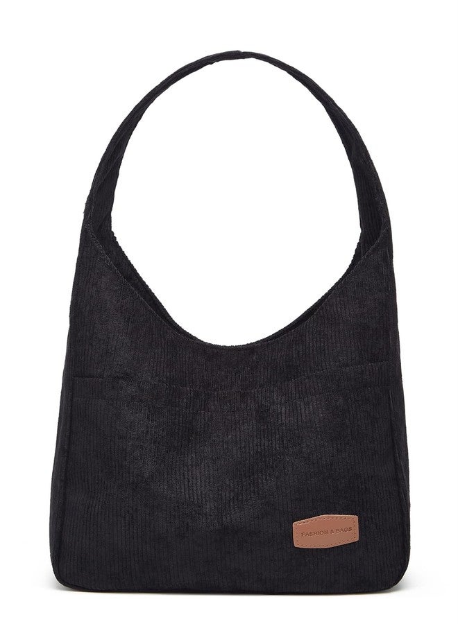 Tellrain Corduroy Tote Bag Unisex Retro Handbag Multi Pocket Shoulder Work College Satchel Compartment Messenger Purse - Image 1