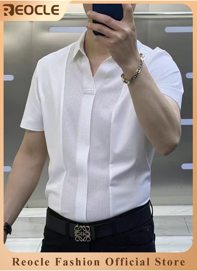REOCLE - Men's Polo Shirts Quick Dry Short Sleeve Golf Shirt Casual Moisture Wicking Shirt Business Polo Shirt Athletic Performance Polo Shirt - Image 1