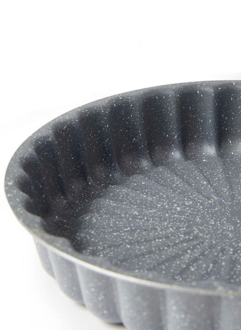 DESSINI قالب كعكة ديسيني، 28 سم، صينية كعكة، أدوات مطبخ، ديكور 3D (شكل زهرة) رمادي - Image 2