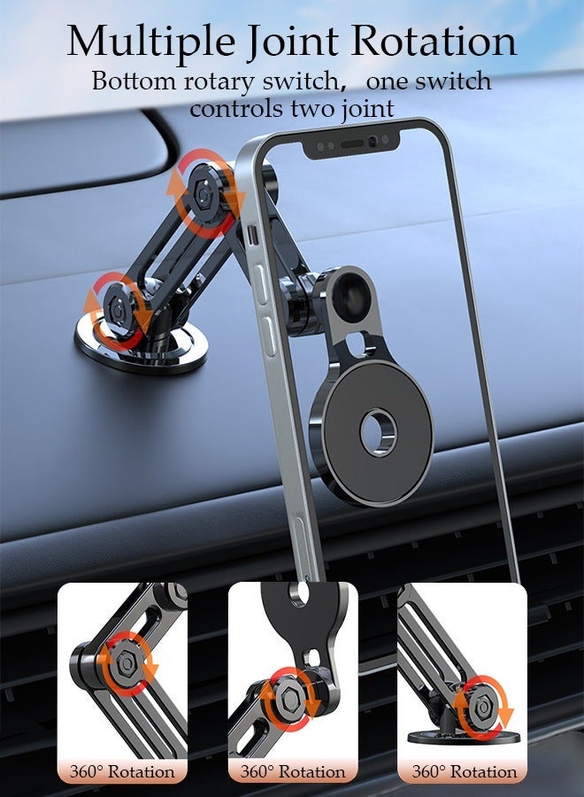 DUNISO Magnetic Phone Holder for Car Universal Alloy Car Phone Holder Mount for Dashboard Windshield Mobile Holder for Car with Heat-Resistant Strong Suction Cup for All Cell Phones - Image 3