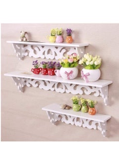 LINGWEI Floating Shelves Wall Decorative Shelf Display Ledge Storage Rack Wall Shelves For Bathroom Kitchen Bedroom Living Room(3pcs set)  - Image 3