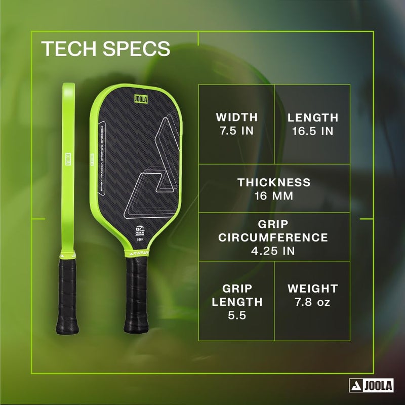 JOOLA Perseus Double Vision 16mm Pickleball Paddle - Signature Paddle Shape - Aramid Surface for Softer Responsive Touch - SK Film for Reduced Vibration - USAP Approved - NFC Chip Enabled - Image 2